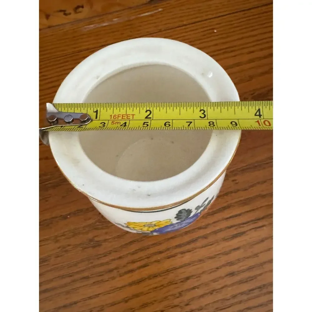 Vintage 1982 M Kamenstein Floral Ceramic Canister Cottagecore Kitchen Farmhouse